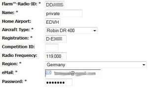 FlarmNet Registrierung